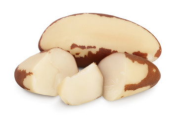 Brasil nuts isolated on white background with clipping path and full depth of field