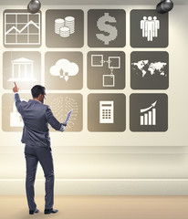 Businessman in financial technology fintech concept