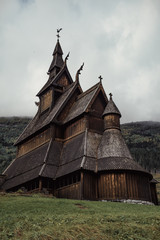 Fototapeta na wymiar Stavechurch in Vik oyri, Norway