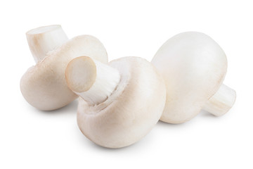 Fototapeta na wymiar Fresh mushroom champignon isolated on white background with clipping path