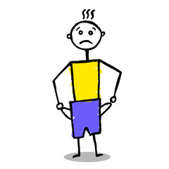 Bankrupt sticman hand drawn illustration. Creative concept of life in time of crisis.