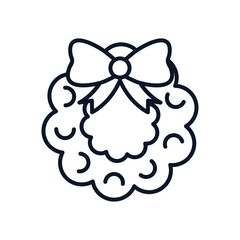 Isolated pine tree crown with bowtie line style icon vector design