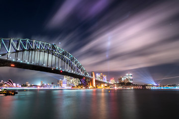Sydney Harbour Bridge at night, Vivid Sydney, Australia