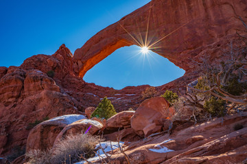 The Sun Shines Through the North Window in Arches National Park © Larry