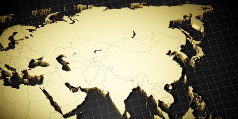 Asian continent - 3D illustration