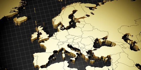 European continent - 3D illustration