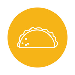 Mexican taco block style icon vector design
