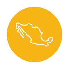 Mexican map block style icon vector design