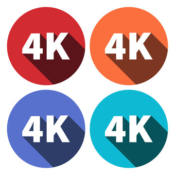 4K flat icon with long shadow, vector illustration