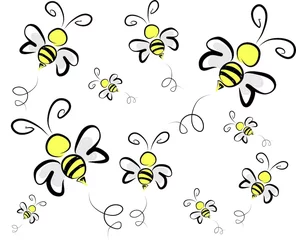 Schilderijen op glas bees spring concept vector illustration © moniqcca