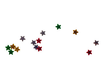 Colorful carnival stars isolated on white background
