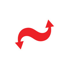 curves opposite direction arrows simple design logo vector