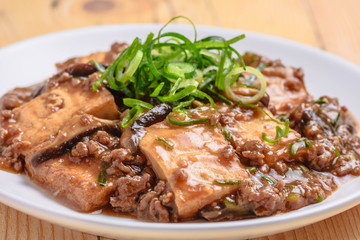 厚揚げのそぼろ餡かけ