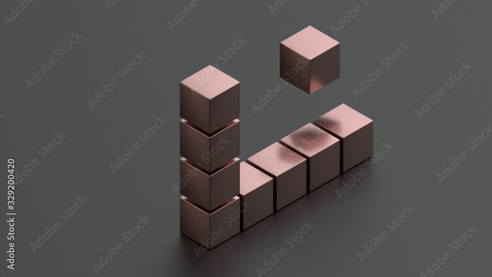 Aufkleber 3d rendering of a matte background with noise and pixels and flickering. a figure of an impossible t