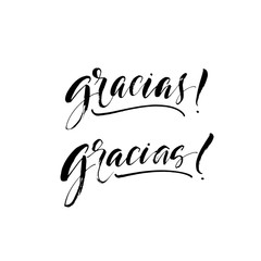 Collection of hand drawn gracias. Modern vector brush calligraphy. Ink illustration with hand-drawn lettering. 