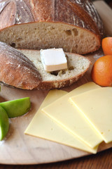 Homemade Bread Cheese Butter Fruit Apple Orange Baked Goods