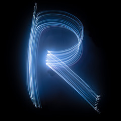 alphabet letters created from light painting 