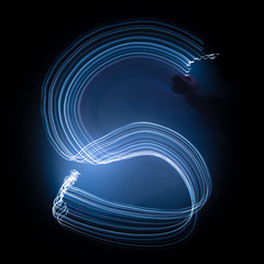 alphabet letters created from light painting 