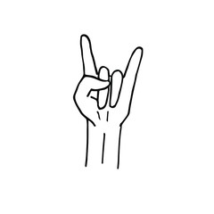 Vector hand drawn doodle sketch rock sign isolated on white background