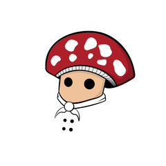 logo of the red mushroom chef character