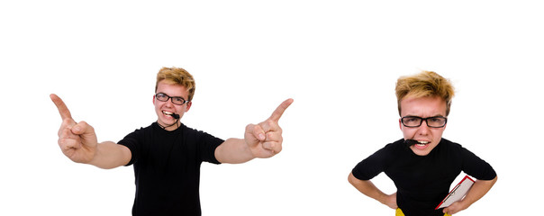 Funny man in sports concept