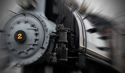  old locomotive in motion 