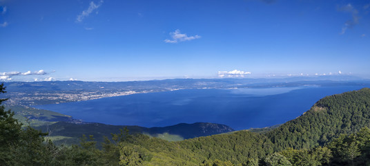 Fototapeta na wymiar view on city Rijeka from mountain Ucka and village Veprinac