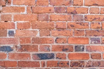 Fragment of a 19th century brick wall
