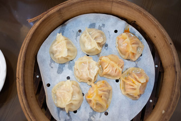 Local Taiwanese food, Xiao Long Pao or Dim Sum in a wooden container