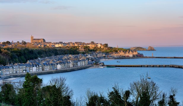 Beautiful view of the Cancale city in Brittany. France
