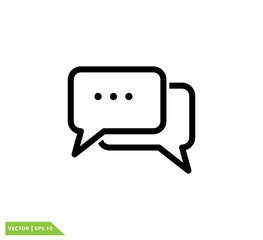 Naklejka premium Bubble speech icon vector logo template illustration