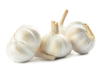 Fresh garlic on white background