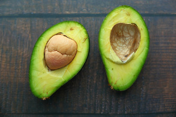 Close up of fresh avocado on table 