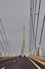 Fototapeta premium the famous Normandy suspension bridge in Honfleur in France
