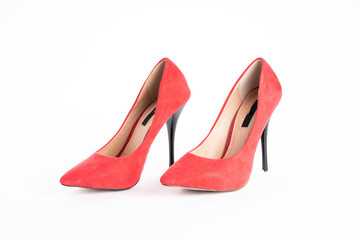 Red heels or stiletto isolated on white