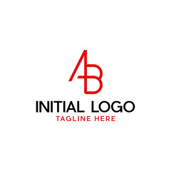 Fototapeta premium Letter AB Line Minimalist Abstract Creative Modern Icon Logo Design Template Element Vector
