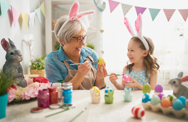 family preparing for Easter