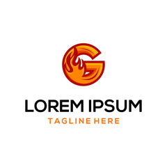 Letter G Burn Fire Abstract Creative Modern Illustration Icon Logo Design Template Element Vector