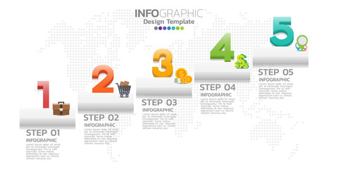 Timeline infographics template with arrows, flowchart, workflow or process infographics, vector eps10 illustration