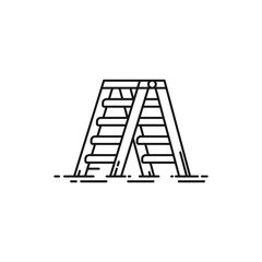 Folding Ladder icon line art flat design vector