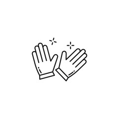 Obraz premium simple glove icon line art flat design vector