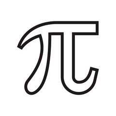 Pi symbol. Vector graphic illustration. Icon for website design, logo, app, template, and ui. EPS 10.