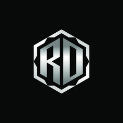 Initial Letters RD Hexagon Logo Design