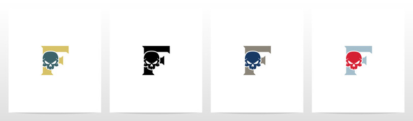  Skull On Letter Logo Design F