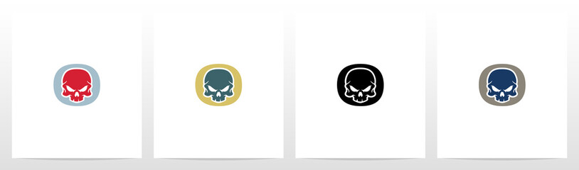  Skull On Letter Logo Design O