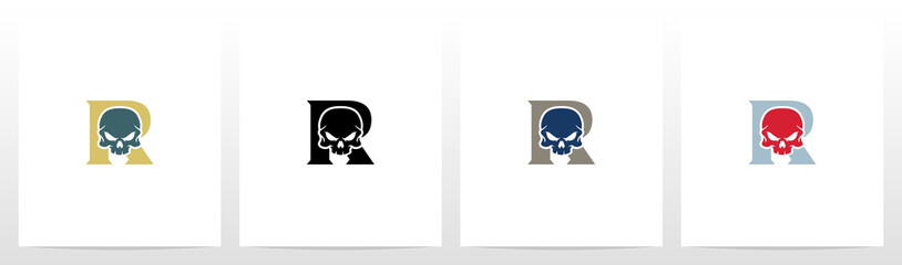  Skull On Letter Logo Design R