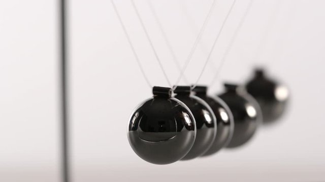 SLOW MOTION: Close up of Balance (Newton) balls