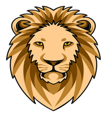 Lion head mascot logo design illustration