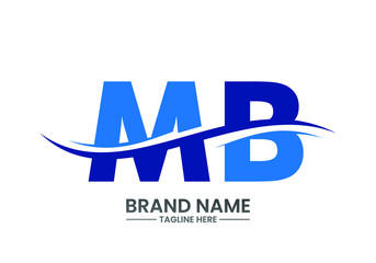 M B MB Initial Letter Logo design vector template, Graphic Alphabet Symbol for Corporate Business Identity