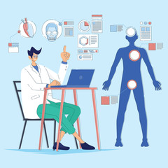 Infographic Doctor Explain Human Body